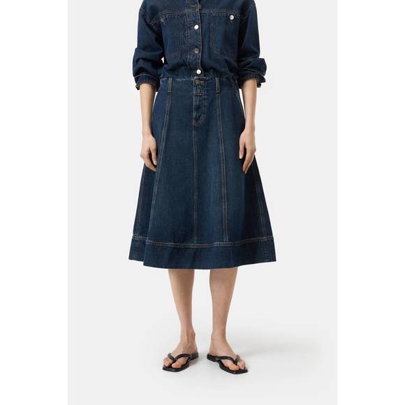 NEW CLOSED denim midi skirt in dark blue - Picture 1 of 5